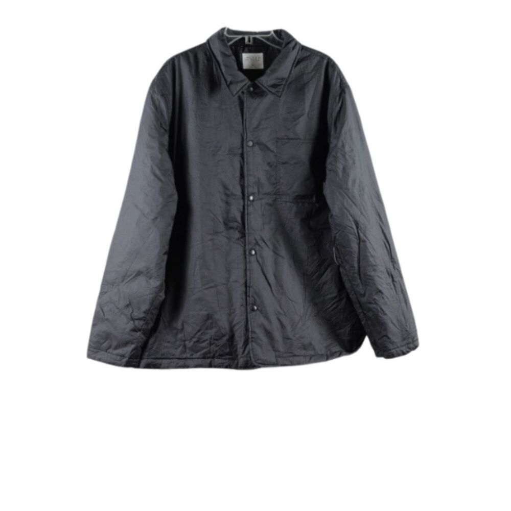 Stylus Black Men's Windbreaker Light Jacket Snap Button Closure XL